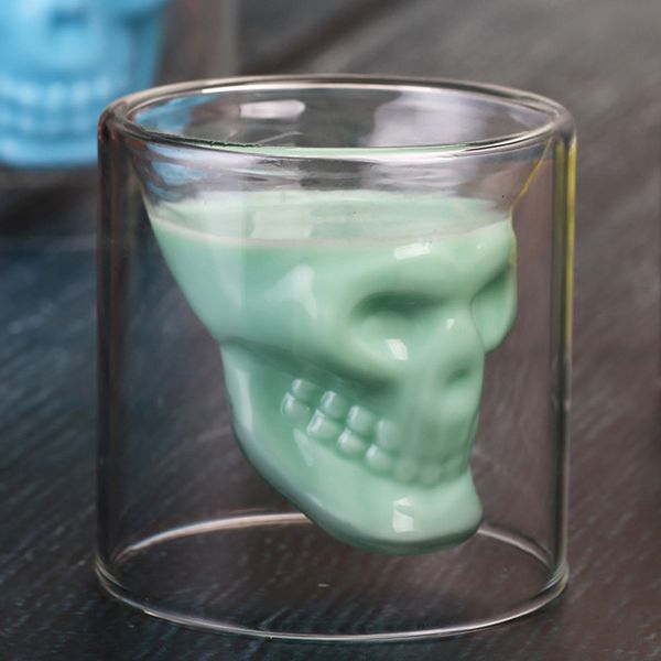 Kreative Bar Party Drinkware Schädel Transparent Wein Tasse Schädel Glas Schuss Bier Glas Whisky Gläser Kristall Skeleton Wasser Tasse DH1158