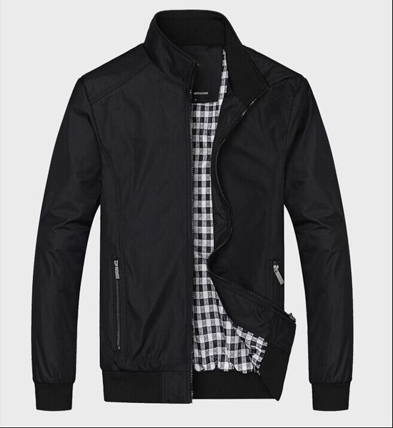 

new 2019 solid color casual jacket men spring autumn new fashion outerwear mandarin collar clothing, Black;brown