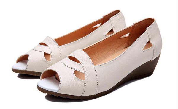 

2019 women's sandals in summer with new style slope heel@08, Black