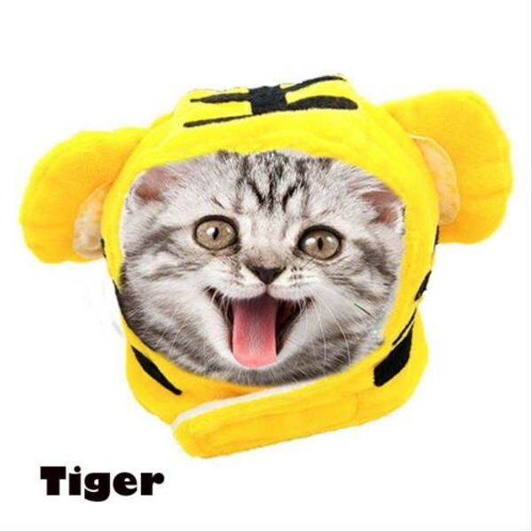 

fashionable puppy pet cat dog safe costume tiger elk cap velvet soft sweet hat halloween decoration