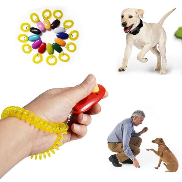 

pet trainer pet dog cat training whistle dog clicker adjustable sound key chain and wrist strap doggy train click dhl ing
