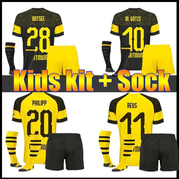

Boru ia dortmund kid occer jer ey 2018 2019 bvb maillot de fooalit reu puli ic 2018 19 dortmund football hirt kid kit with ock
