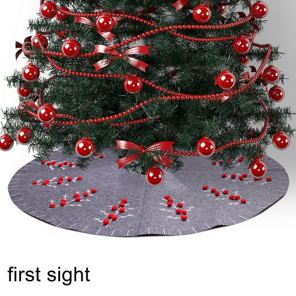 

christmas tree skirt 60 80 90 100cm evening dress delicate embroidery home decoration cute volume santa design decorative carpe