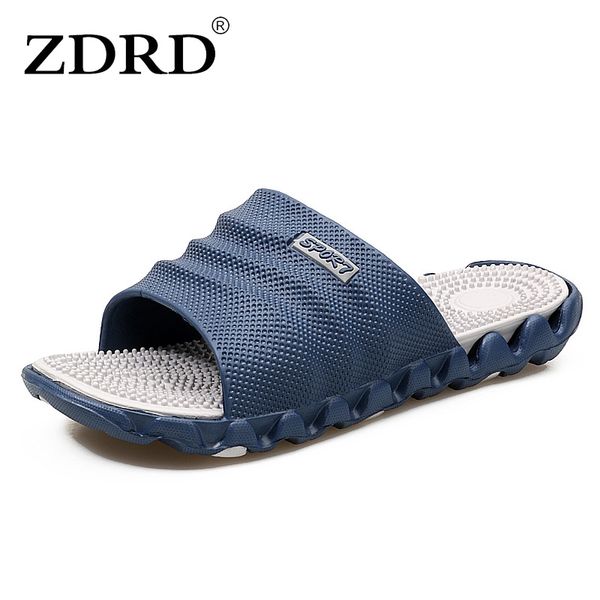 

zdrd 2017 summer slippers men casual sandals leisure soft slides eva massage beach slippers water shoes men's sandals flip flop, Black