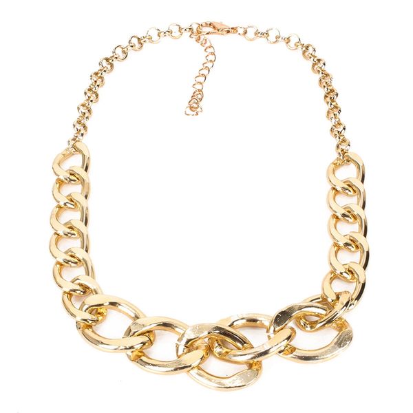 

duftgold fashion new gold big crude metal chain necklaces statement punk clavicle chain necklace for women jewelry schmuck 2020, Golden;silver