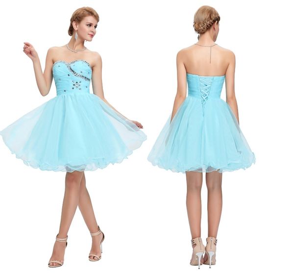 

sweetheart short evening dresses blue black white prom homecoming dresses beading sequin ruched party gowns, Blue;pink