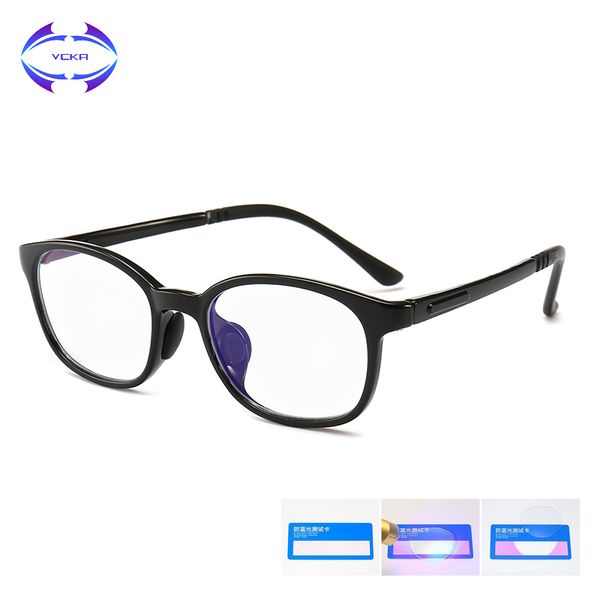 

vcka children anti-blue light glasses frame ultralight tr90 kids spectacle eyeglass computer flexible soft protective goggle, White;black