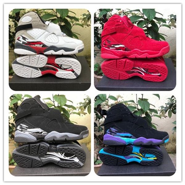 

2019 8s valentine's day red mens basketball shoes 8 aqua chrome countdown pack sports sneakers size7-13 with box ing