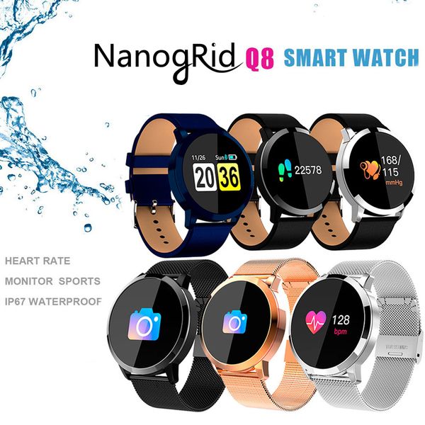 

Q8 Smart Watch OLED Color Screen Smartwatch women Fashion Fitness Tracker Heart Rate monitor Blood Pressure Oxygen Wristwatch