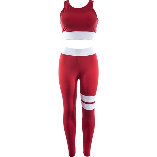 

women fashion fitness clothes set strpes tight-fitting bra pants sports, casual 2-pieces all seasons set, White;black