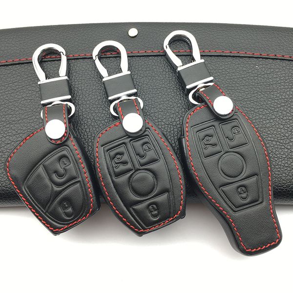 

car leather car key case cover for mercedes for w203 w210 w211 amg w204 c e s cls clk cla slk classe smart keychain