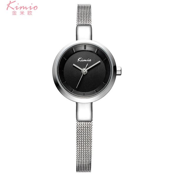 

kimio elagent women's bracelet watches ladies quartz business watch silver mesh stainless steel wristwatch montres with gift box, Slivery;brown