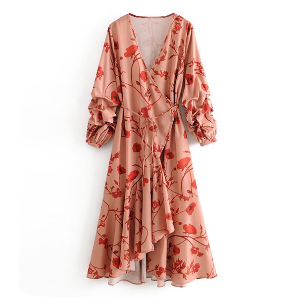 

novalya v neck chinese style dresses women fashion printed dress women elegant tie belt long sleeve dresses female ladies lt, Black;gray