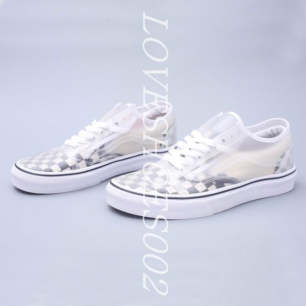 

2020 comfycush slip-skool transparent hybrid men woman checkerboard upper-equipped casual shoes size 35-44, Black