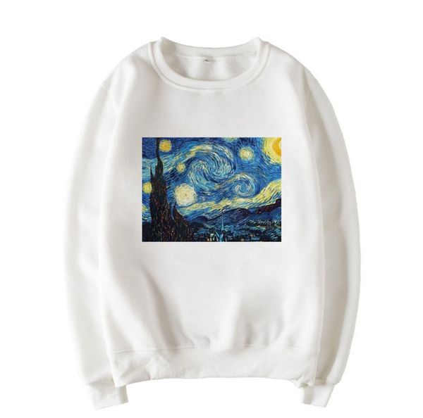 

m-2xl ван гог живопи еѬи printed Ѭлой вокѬђг еи женин виеѬ длиннми Ѭђкавам, Black