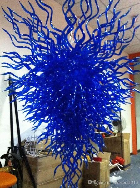 

air shipping led art chandelier 100% mouth blown borosilicate murano glass chandelier pendant light cobalt blue pendant lighting