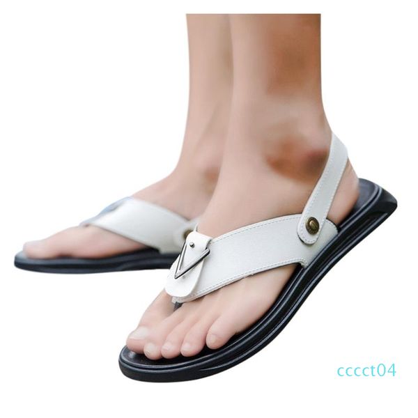 

summer sandals men outdoor water sandals anti-slip peep-toe beach shoes non-slip lightweight flat beach shoes for men ct4, Black