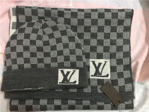 

2020 men and women designers hat scarf sets warm european high-end hats & scarves sets brand hat scarf fashion accessories 129*, Blue;gray