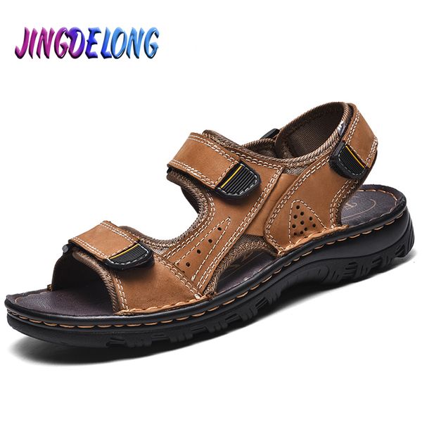 

2020 mens gladiator sandals summer men beach sandals handmade mens outdoor wading shoes handmade man footwear 38-48, Black