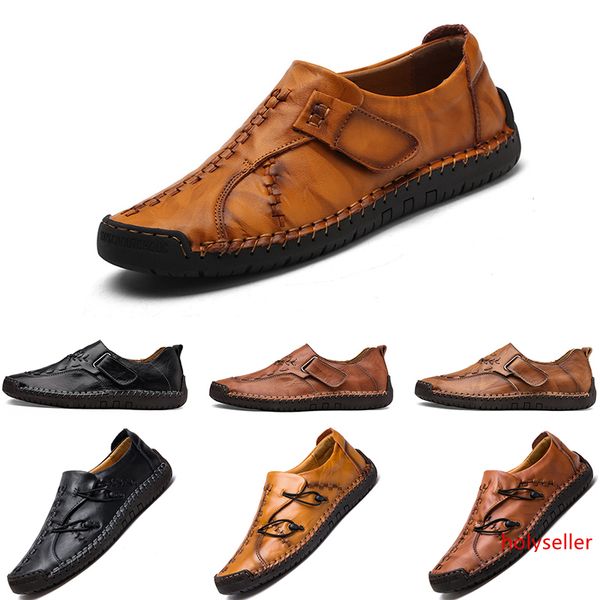 

2020 men s casual leather shoes espadrilles triple black brown khaki breathable outdoor jogging walking shoes main17