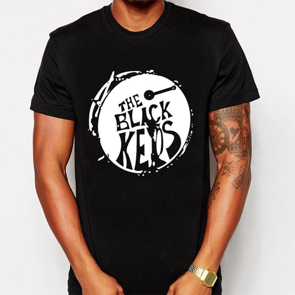 

the black keys t shirts men drum casual man t-shirt cotton o neck tshirt short sleeves mens tees euro size, White;black