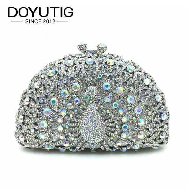 

luxury crystal evening bag peacock clutch diamond party purse pochette soiree women evening shoulder bag wedding clutch a140
