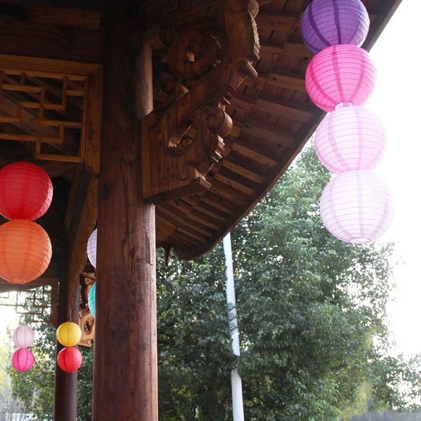

chinese round rice paper lanterns lampion balls hanging wedding birthday party holiday decoration diy craft gift