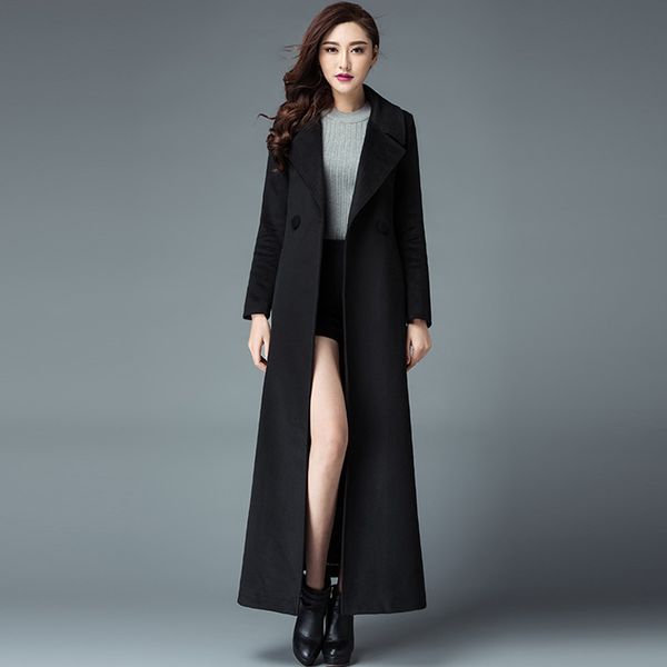 

women's wool & blends winter woman coats 2021 autumn and black large size woolen coat korean version was thin wild versatile female