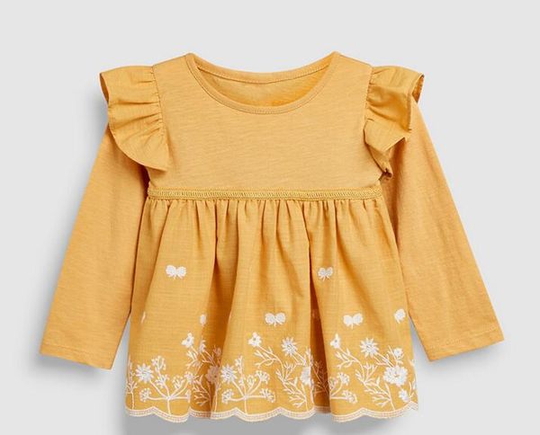 

girl kids clothing Long sleeve shirt O-neck Flower Embroidery Design Shirt Spring Fall girl TOP 100% cotton Clothing