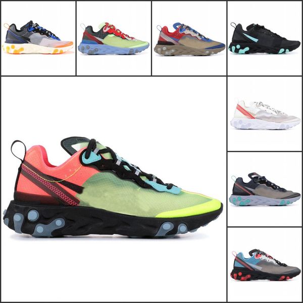 

React Element 87 Undercover Running Shoes Sail Light Bone Blue Chill Solar Anthracite Black Designer Sports Sneakers Without Box