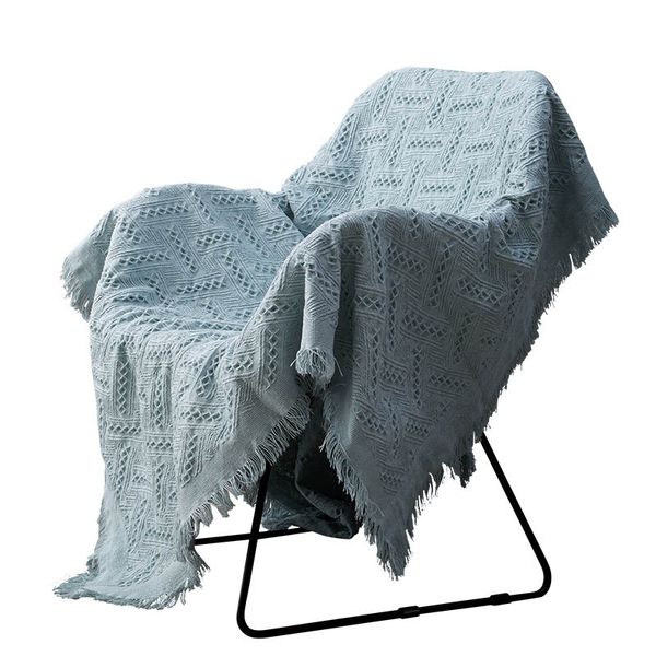 

knitted tread tassel blanket for sofa couch recliner cover travel comforter 130*180/180*230cm