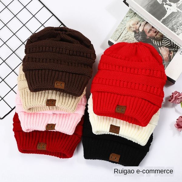 

cc labeled sports wool knitted hat women's knitted wool hat, Blue;gray