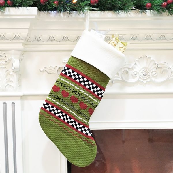 

knitted christmas stockings gift holder hanging xmas tree fireplace hanging ornaments decorations lovely gift bag 2019