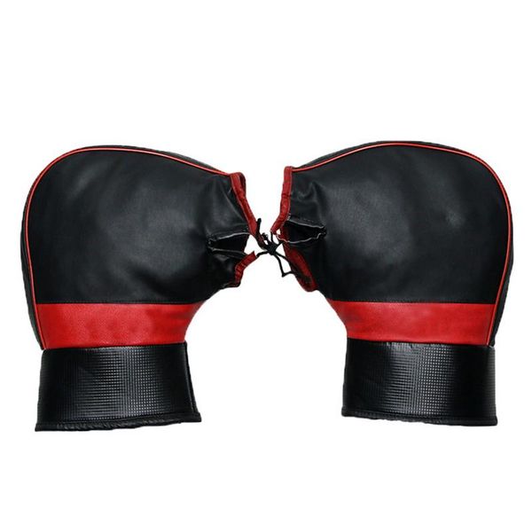 

black motorcycle handlebar glove winter cold-proof thick warm leather inner thickened encryption windproof waterproof mitts
