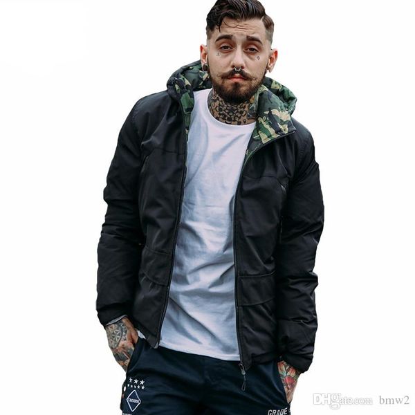 

winter jacke herren camouflage thick parka men winter coat hip hop thin hooded jackets parkas warm streetwear, Black;brown