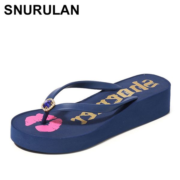 

snurulanwomen beach flip flops ladies platform sandals fashion summer wedge sandals leisure women slippers casual shoes zapatos, Black