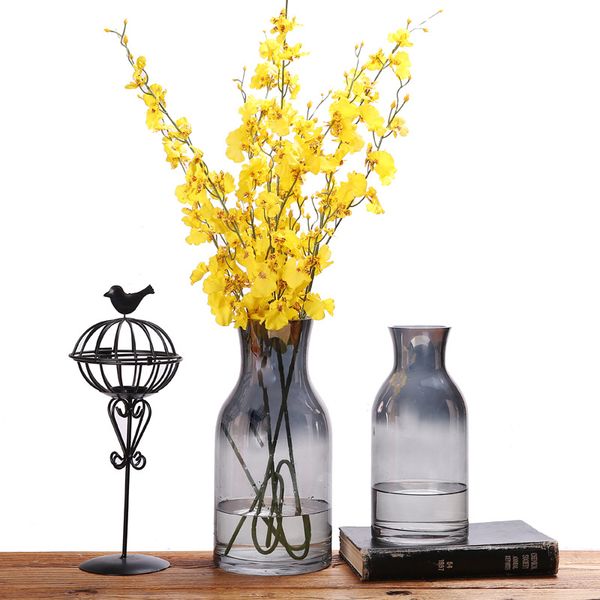 Creative Modern Glass Flower Vase Ornaments Transparent Stained