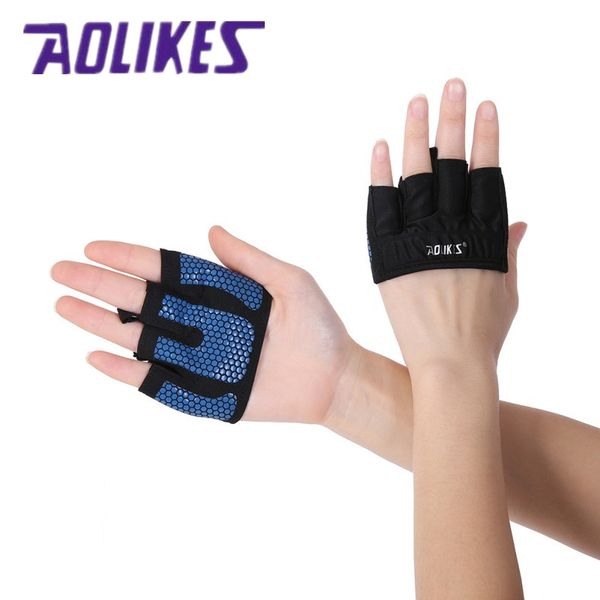 

aolikes 2pcs/1pair anti-skid men & women gym gloves body building exercise training sports fitness gloves crossfit, Black;red