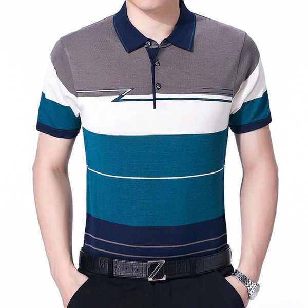 

mens cotton shirt pullover short sleeve for summer striped fashion business smart casual bo25381225, White;black