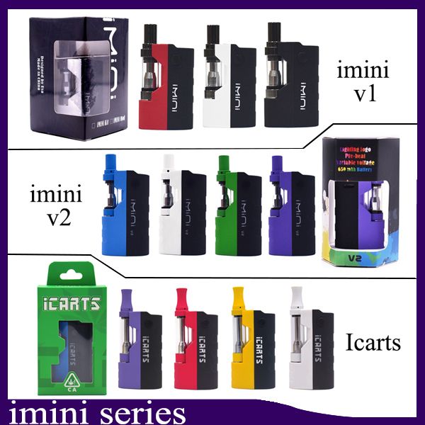 

100% подлинные Imini v2 icarts Kit с 0,5 / 1,0 мл Картриджи Разогреть батареи Mod Fit Liberty v1 v9 v14 ac1003 против VMOD уни батареи