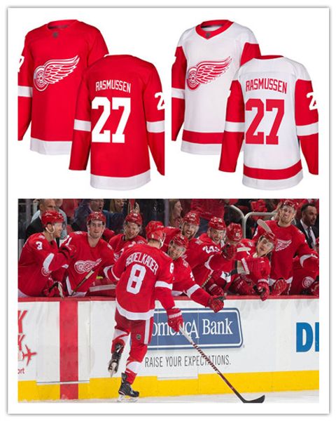 

men's michael rasmussen jersey detroit red wings 27 fanatics red home premier white away breakaway hockey jersey women's youth 100, Black;red