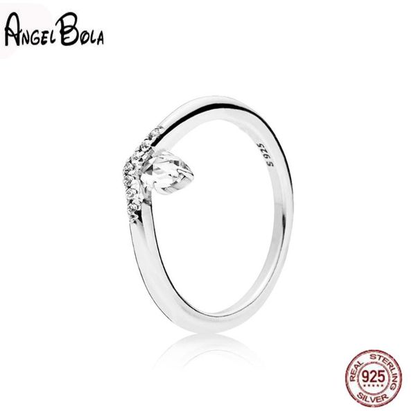 

2020 authentic 925 sterling silver classic wish ring for women wedding ring with crystal cz birthday gift fine jewelry, Golden;silver