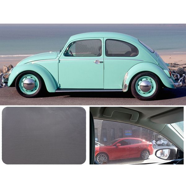

2pcs 42*38cm diy car sun shades film sun protection window cover black sunshade side window shield with small holes car side