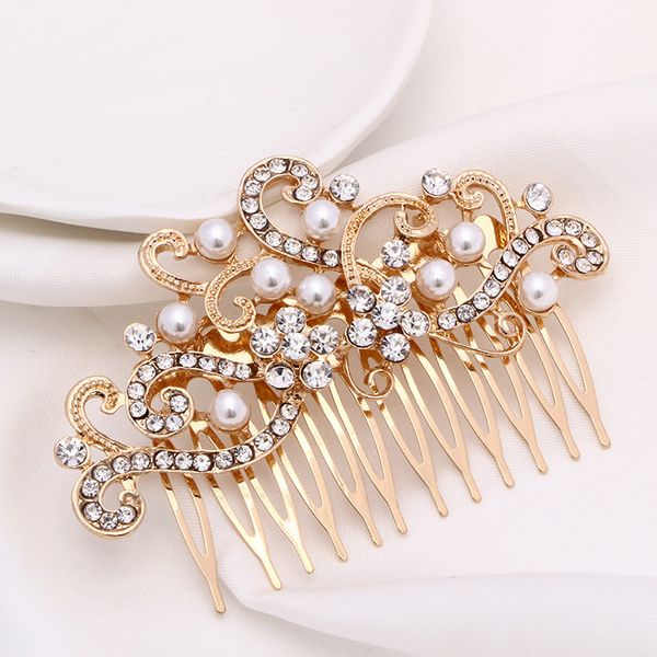 Silver Gold Bride Crystal Flower Hairpins Wedding Tiara Bridal
