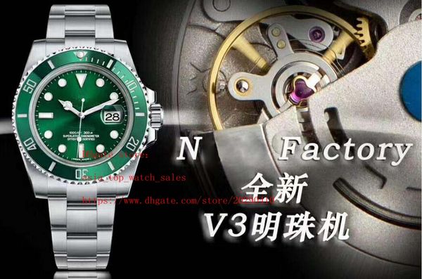 

2019 n factory's latest products 116610 116619 v3 pearl 2813 movement 40mm dial sapphire super luminous 2 style mechanical autom men&#0, Slivery;brown
