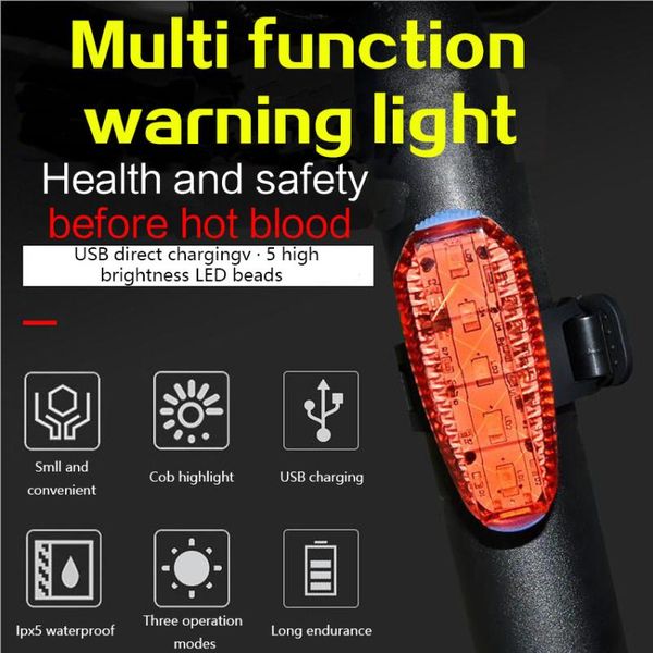 

bike lights 2 pacs 0.5kg light spot bicycle safety warning at night running arm mountain taillight usb charging