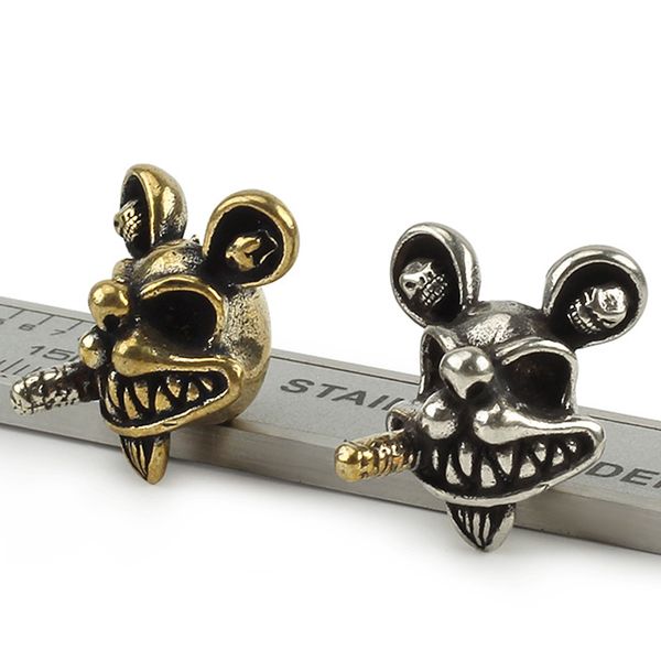 

animal edc brass knife beads lanyard bead cartoon skull copper paracord pendant