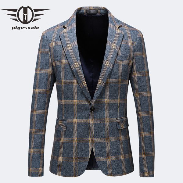 

blazer men slim fit 2019 spring autumn mens plaid blazer plus size casual blazers for men business formal office jacket q193, White;black