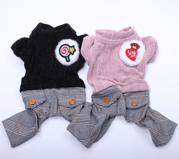 

новая собака pet свитер комбинезон плед кошка щенок пальто куртка футболка осенняя одежда 3 цвета 5 размеров