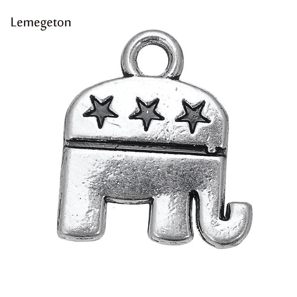 

lemegeton 15pcs metal charms for jewelry making the elephant american republican party bracelet charm diy bracelet charm, Bronze;silver
